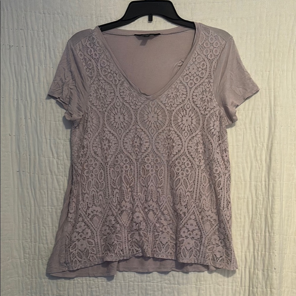 Simply Vera Vera Wang Purple  Short Sleeve Blouse